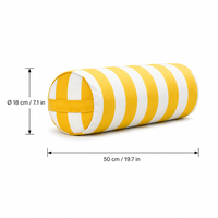 Coussin d'extérieur à bords rayés jaune et blanc, avec fermeture éclair dissimulée, poignée de transport, haute résilience, anti-affaissement