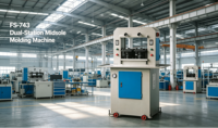 Machine de moulage et de pressage de semelles à deux postes, haute efficacité, avec moteur et engrenages, marque FS, 380V, 1000kg, pour l'industrie de la chaussure