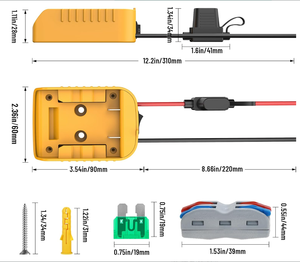 DIYパワーホイールバッテリーアダプター対応20Vバッテリーコンバーターキットスイッチ内蔵アダプターヒューズホルダー & ワイヤー端子 - Product Image 6