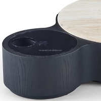 Table basse d'appoint de salon irrégulière en travertin au design créatif de luxe table basse d'appoint en marbre naturel
