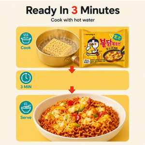 <span class=keywords><strong>Ramen</strong></span> Coreano con Sabor a Queso Buldak, 140g x 5 Paquetes, Fideos Instantáneos Picantes con Pollo Salteado para Fiestas en Casa, Campamentos, Venta al por Mayor - Product Image 6