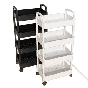 <b>Storage</b> <b>Cart</b> 3 Tier Rolling Organizer For Kitchen Bathroom Bedroom Living Room With Wheels And Adjustable Shelves Modern Design - Product Image 5