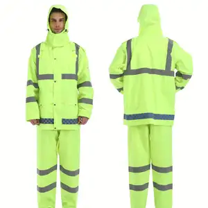 Roupas de trabalho ao ar livre com cintura elástica, calças de trabalho, jaquetas de trabalho reflexivas, roupas de alta visibilidade para homens
