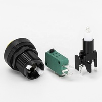 Bouton rond en plastique LED 12V pour jeu d'arcade, bouton poussoir de défilement géant de 23,6 mm, interrupteur 16A