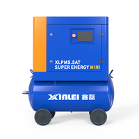 Compresseur à vis silencieux miniature à entraînement direct, refroidi par air, lubrifié, 7 bar, 8 bar, 10 bar, 5,5 ch, avec moteur PM et PLC