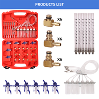Kit de Prueba de Medidor de Flujo de Inyector Diesel, Adaptador de Riel Común de 6 Cilindros, Juego de Probador de Combustible, Herramienta Analizadora de Motor Automotriz