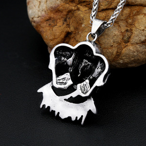 yunnique Pendentif Crâne en Acier Inoxydable pour Homme, Collier Punk, Chaîne en Acier Titane, Bijoux de Mode, Design Discharge - Product Image 3