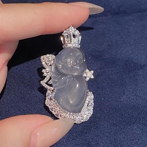 Collar con Colgante de Luna de Diamante y Planeta de Ensueño en Plata de Ley S925 con Cadena de Cierre de Piedra Lunar, Diseño de Nicho, Sensación de Alta Gama para Mujer - Product Image 4