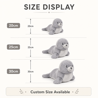 Peluche Mignonne Phoque Gris Personnalisée, Jouet Doux en Peluche, Figurine Animale Marine, Décoration Maison, Faible MOQ, Fournisseurs de Services OEM ODM