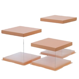 Wed Clear Cake Box Transparent Plastic Custom Logo Birthday Party Packaging 2 4 6 8 12 Inch 10 Food PVC Cake Container Xin G340