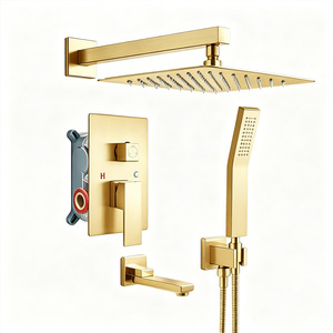 Système de douche pluie moderne en laiton massif, ensemble de douche à main haute pression pour projets hôteliers et salles de bain, vente en gros - Product Image 1