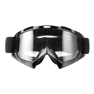 ヘルメットゴーグル 防風防塵スポーツグラス オートバイオフロードアウトドアライディング用 (ブラック) - Product Image 1