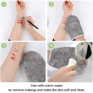 Tampons démaquillants en fibre de <span class=keywords><strong>bambou</strong></span> en <span class=keywords><strong>microfibre</strong></span> à séchage rapide <span class=keywords><strong>gant</strong></span> de nettoyage du visage tissé - Product Image 3