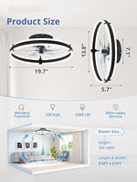 Kit de rénovation de ventilateur de plafond LED, ventilateur de plafond moderne et économique à courant continu avec lumières LED et télécommande, 5 pales, 7 vitesses