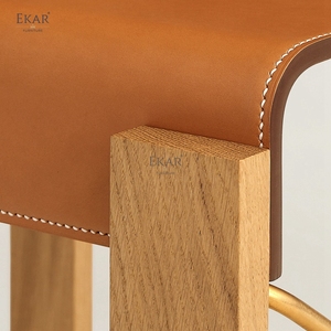 Ekar <span class=keywords><strong>Kael</strong></span> Ăn Uống Hiện Đại Ghế Sang Trọng Fusion Rắn Gỗ Da Kim Loại Cho Nhà Khách Sạn Biệt Thự Thoải Mái tựa Lưng - Product Image 2