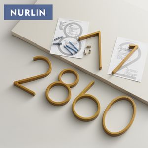 Nurlin 5 pollici 125mm indirizzo di lusso grandi numeri Design moderno oro nero argento casa galleggiante segnaletica per esterni cifre insegne Mailbox - Product Image 3