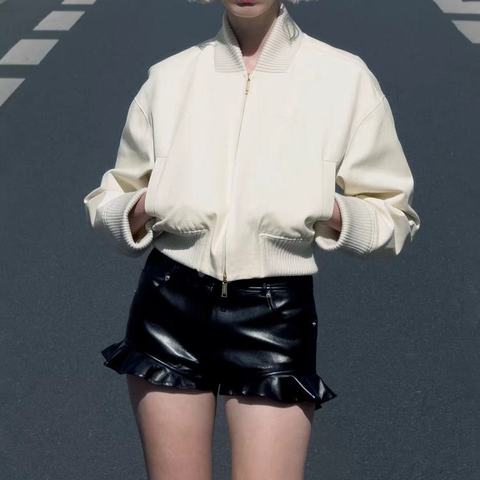0037 High Quality Premium American Sweet Cool Belt Excluded Petal Ruffled Shorts Genuine Leather Shorts