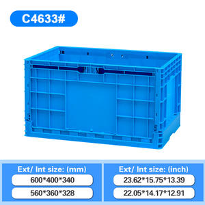 Caisses en plastique pliables Huidu Leadloong modèle B4622, 600*400*220MM, boîte solide, écologique, empilable, conteneur <span class=keywords><strong>de</strong></span> stockage - Product Image 2