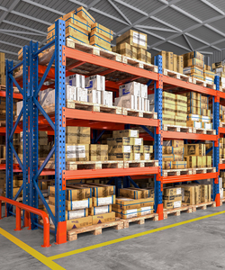 Heavy Duty Multi-Level Blue Orange Pallet <b>Racks</b> Adjustable Carbon Steel Powder Coated Main Sub Frame with Pallet Support Bar - Product Image 1
