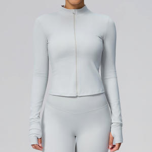 <span class=keywords><strong>Lulu</strong></span> – Nouveau T-shirt de sport léger à fermeture éclair, manches longues, respirant, en Spandex/Nylon, pour le yoga, l'entraînement et la course à pied pour femme - Product Image 6