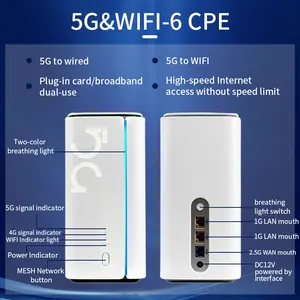Wifi Hotspot Gigabit Port Ax1800 Wifi Router Sim Card 5G Cpe Global Version Unlocked 5G Lte Router