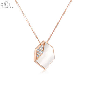 คอลเลกชั่นใหม่งานแฮนด์เมดสร้อยคอจี้เพชรธรรมชาติสีขาวมุกแท้18K - Product Image 4