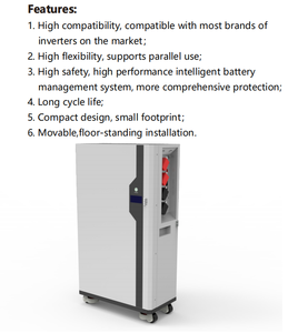 Batería de Almacenamiento de Energía Residencial Móvil/Vertical de 16KWH con Comunicación CAN - Product Image 2