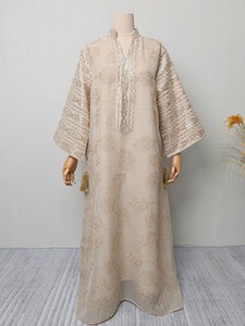 R-367 <span class=keywords><strong>Abaya</strong></span> Marocchina con Pizzo e Paillettes Ricamate Floreali per Donne Abbigliamento Tradizionale Islamico per Eid e Ramadan - Product Image 6