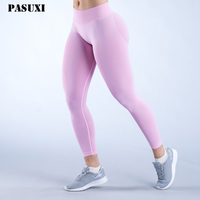 Pantalons de sport pour femmes PASUXI, taille haute, leggings de yoga sans couture avec effet push-up, motif uni, vêtements de sport