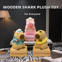 Nouveauté 2026, produit phare : Figurine en peluche transfrontalière Brainrot Tung Tung Tung Sahur Small Halloween Cotton Wooden Shark Pendant Cross-border Plush Toy Figurine