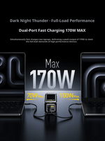 Banque d'alimentation Aohi 170W 25200 mA, charge rapide, grande capacité, multi-ports avec écran, alimentation mobile UFCS