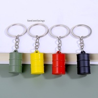 Porte-clés Turbo Baril de Pétrole 3D en Gros, Porte-clés Mousqueton Métallique Tendance pour Promotion Station-Service avec Impression UV, Bonne Disponibilité