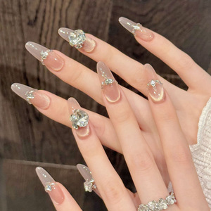 ที่ใส่<span class=keywords><strong>ชา</strong></span>สุดเก๋มีประกายเพชร9เม็ดทรงยาวกดเล็บแบบทำมือสวมใส่ได้ - Product Image 4