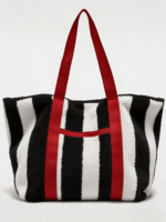 Bolsos de Hombro Personalizados de Algodón con Rayas, Gran Capacidad, para Toallas, Viajes, Playa, Bolsos de Mano Suaves para Mujer