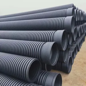 Atık ve drenaj için 800mm SN4 SN8 HDPE büyük plastik çift duvar oluklu DWC drenaj menfez borusu