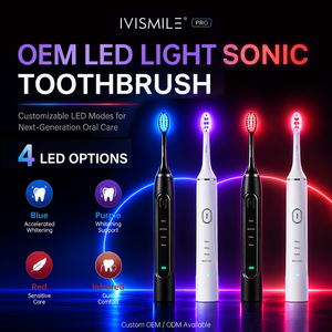 กล่องของขวัญ เลือกหัวแปรงสีม่วง/แดง/อินฟราเรด รุ่น 02TB แปรงสีฟันไฟฟ้าโซนิคแบบไร้สายพร้อมไฟ LED สีฟ้า - Product Image 2