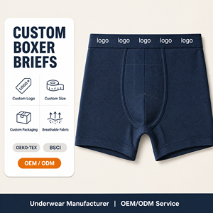 Boxers pour hommes avec logo <span class=keywords><strong>personnalisé</strong></span>, taille mi-haute, en coton modal extensible, respirants, anti-frottement, pour le quotidien, le sport, les voyages d'affaires - Product Image 1