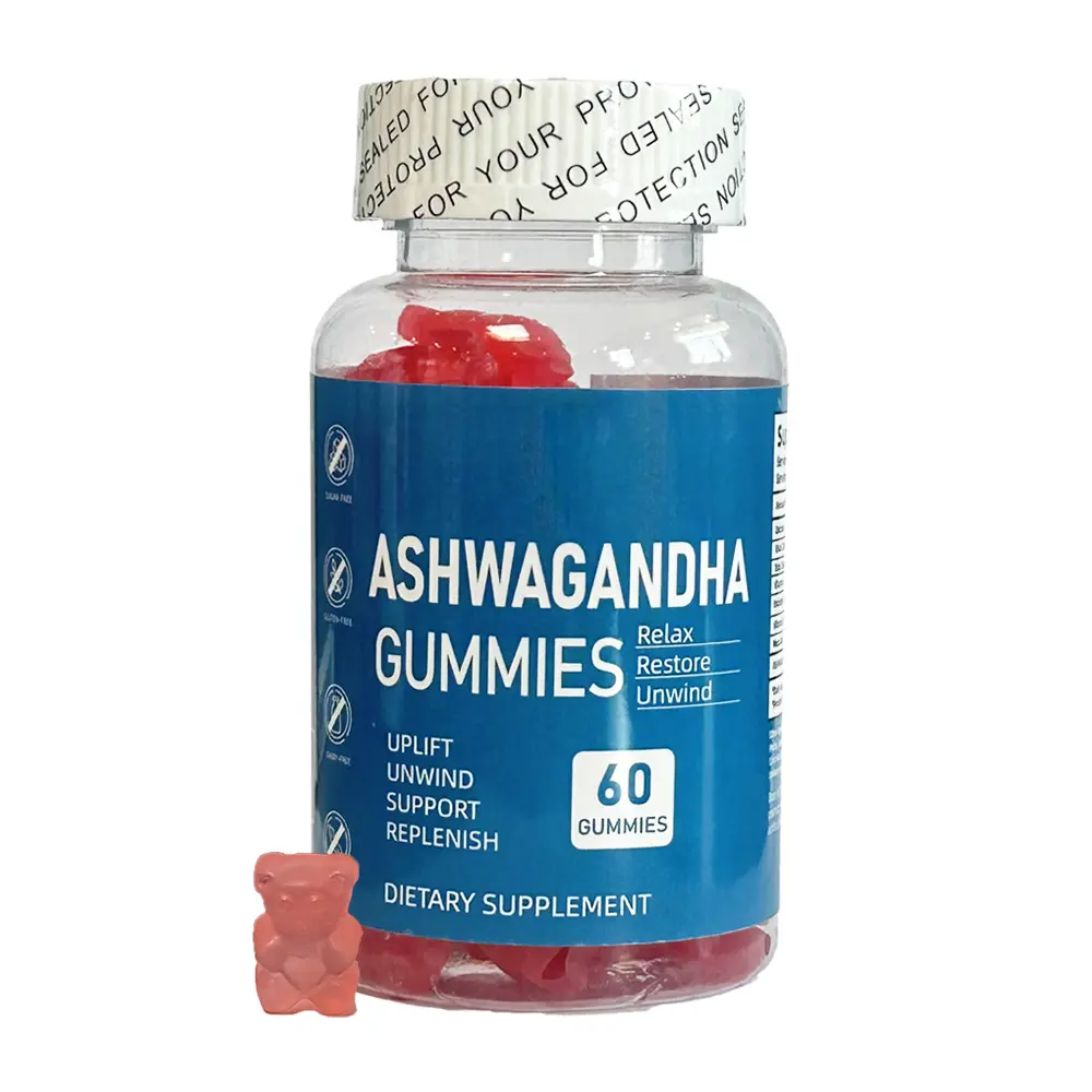 Ashwagandha Gummies Private Label Supplements Anti Stress Anxiety Health Vitamins Gummy Made in the USA Helps Normalize Mood VOX