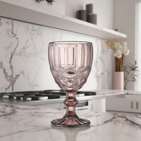 Gobelets à vin classiques vintage écologiques en verre épais durable, gobelets à vin gravés, bleu, vert, violet, rose, rouge, gris, ambre, cadeau