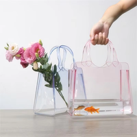 Sac à main transparent haut de gamme de style nouveau pour emballage de bouquets de fleurs avec valve en plastique PE pour fleurs