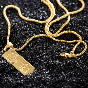 สร้อยคอจี้ทองคำแท่งแนวตั้ง <span class=keywords><strong>MGOLD</strong></span> WE TRUST ชุบทอง 18k PVD ไม่ลอก ไม่ดำ ทำจากสแตนเลสสตีล สำหรับผู้ชาย สไตล์ฮิปฮอป - Product Image 4
