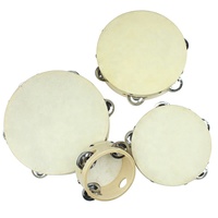 4" 6" 7" 8" 9" 10" Hand Drum Tambourine Metal Jingles, Tambourine Wooden Musical Percussion Instrument for Kids Church KTV Party