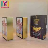 Cartes de tarot et d'oracle personnalisées par le fabricant, boîte imprimée offset de qualité supérieure avec design holographique doré et bords dorés