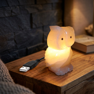 Lampe USB miniature en sel rose de l'Himalaya naturel de haute qualité 2025, sculptée, écologique, diffuseur de lampe en sel naturel - Product Image 1