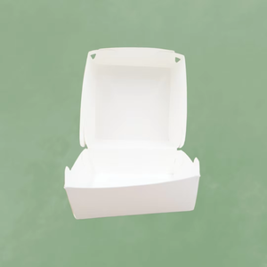 Trắng xách tay phân hủy sinh học thân thiện với môi Burger hộp giấy cho nhà hàng takeout & giao hàng bao bì tái sử dụng Made <span class=keywords><strong>in</strong></span> Ấn Độ - Product Image 1