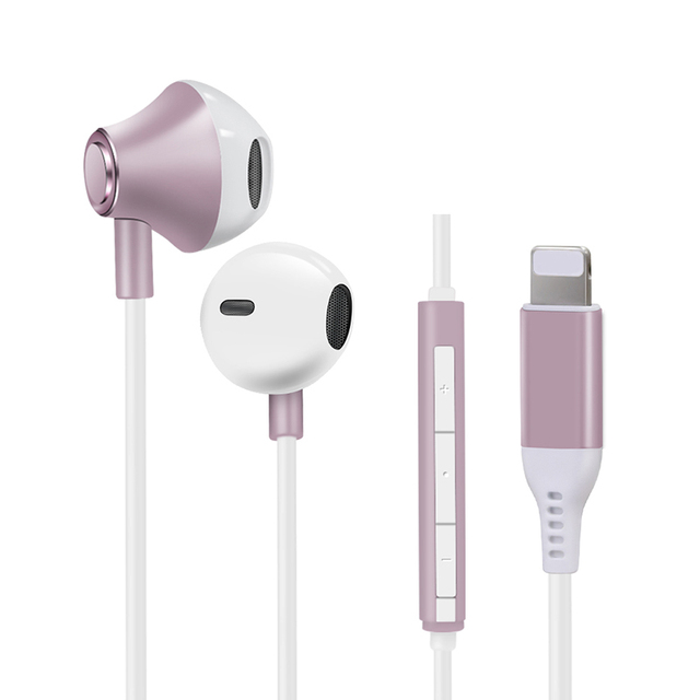 Original Earbuds Wired Headphone Bass Stereo Light Ning Earphone Microphone Volume Control for Chipset MFI Certified 1.2m