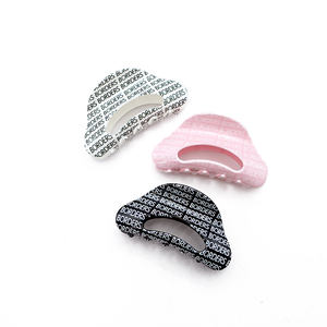 Pince à cheveux en acétate à motif de lettres tendance, motif BORDURES, pince à mâchoires réutilisable, unisexe, couleur personnalisable, accessoire pour cheveux - Product Image 5