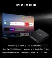 Boîtier TV intelligent XS97 Android 14 Amlogic S905Y4 Quad Core 4 Go 32 Go 4K HDR WiFi6 Double Bande Lecteur Multimédia IPTV Décodeur OEM Usine