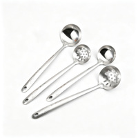 Cuillère à soupe moderne en acier inoxydable avec long manche, anti-fuite, outil de cuisine, compatible lave-vaisselle, finition poli miroir