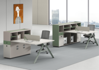 Mobilier de bureau moderne ouvert modulaire pour 2 4 6 personnes avec poste de travail Table de bureau design avec pieds en métal et cuir
